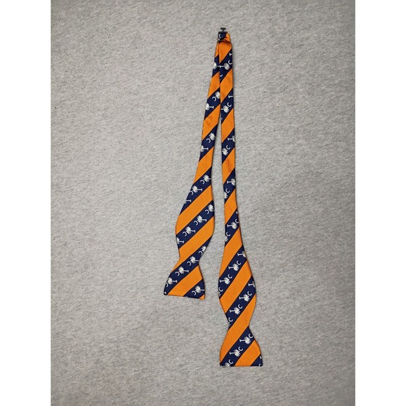 BG&C Other - BG&C Mens South Carolina Palmetto Crescent Moon Bow Tie Orange Navy Stripe